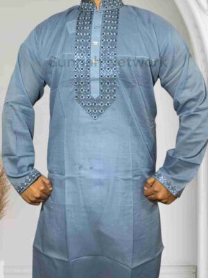 Deep Sky Blue Cotton Panjabi