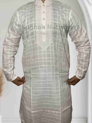 Imported Kota Fabric Panjabi (White)