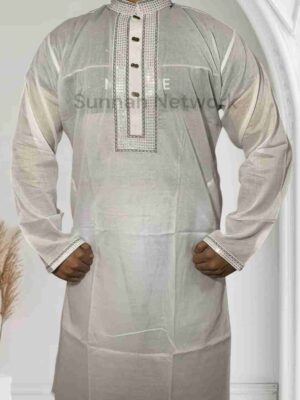 Soft white cotton with Minimal Embroidery