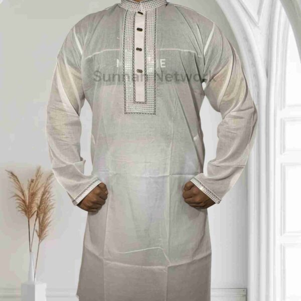 Soft white cotton with Minimal Embroidery