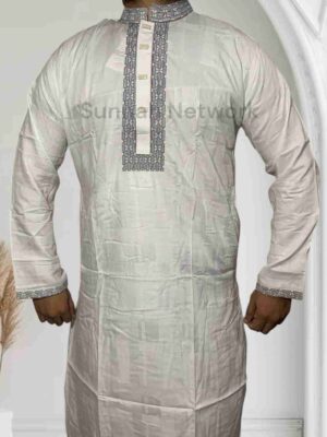 Soft Grey Blend Cotton Panjabi