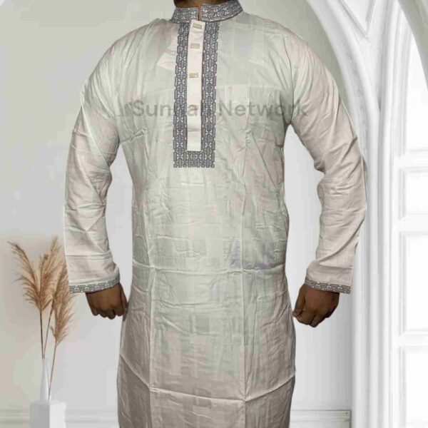 Soft Grey Blend Cotton Panjabi