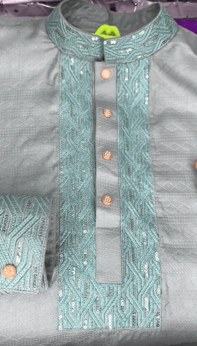 Olive Panjabi with Sequin Embroidery