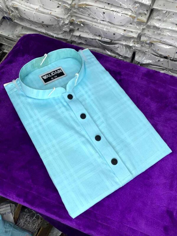Jamdani Cotton- Sky Blue Panjabi