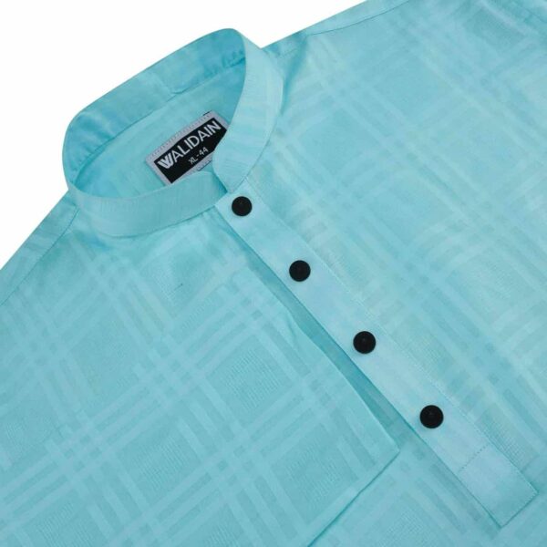 Jamdani Cotton- Sky Blue Panjabi