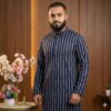 Navy Blue Stripe- Premium Tencil Cotton