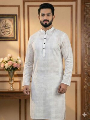 Jamdani Cotton- Pure White Ethnic Elegance