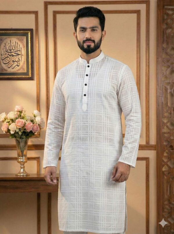 Jamdani Cotton- Pure White Ethnic Elegance