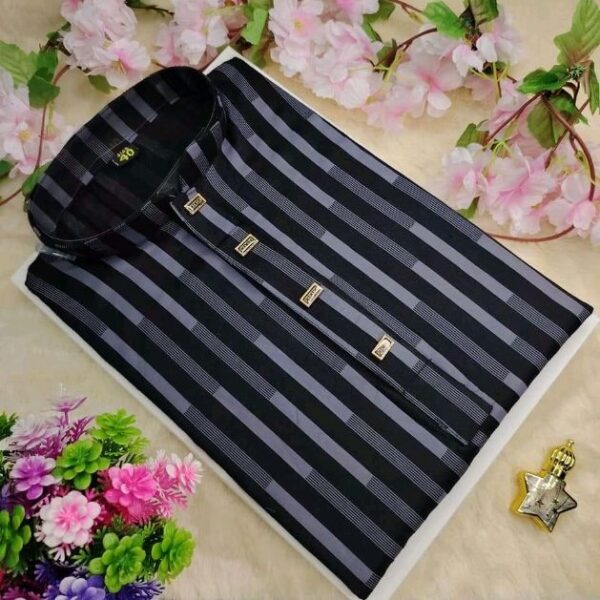 Black Stripe- Premium TenciL Cotton