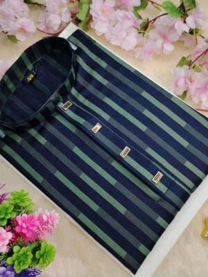 Light Green Stripe- Premium Tencil Cotton