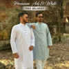HeringBon Arong Cotton Special Combo - White and Sky Ash