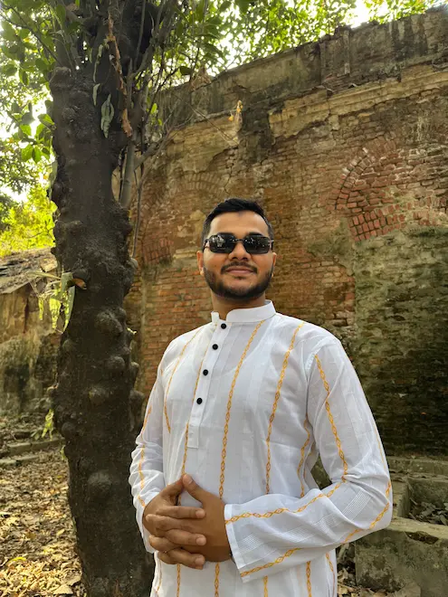 Premium Gold Stripe- Dhuti Cotton
